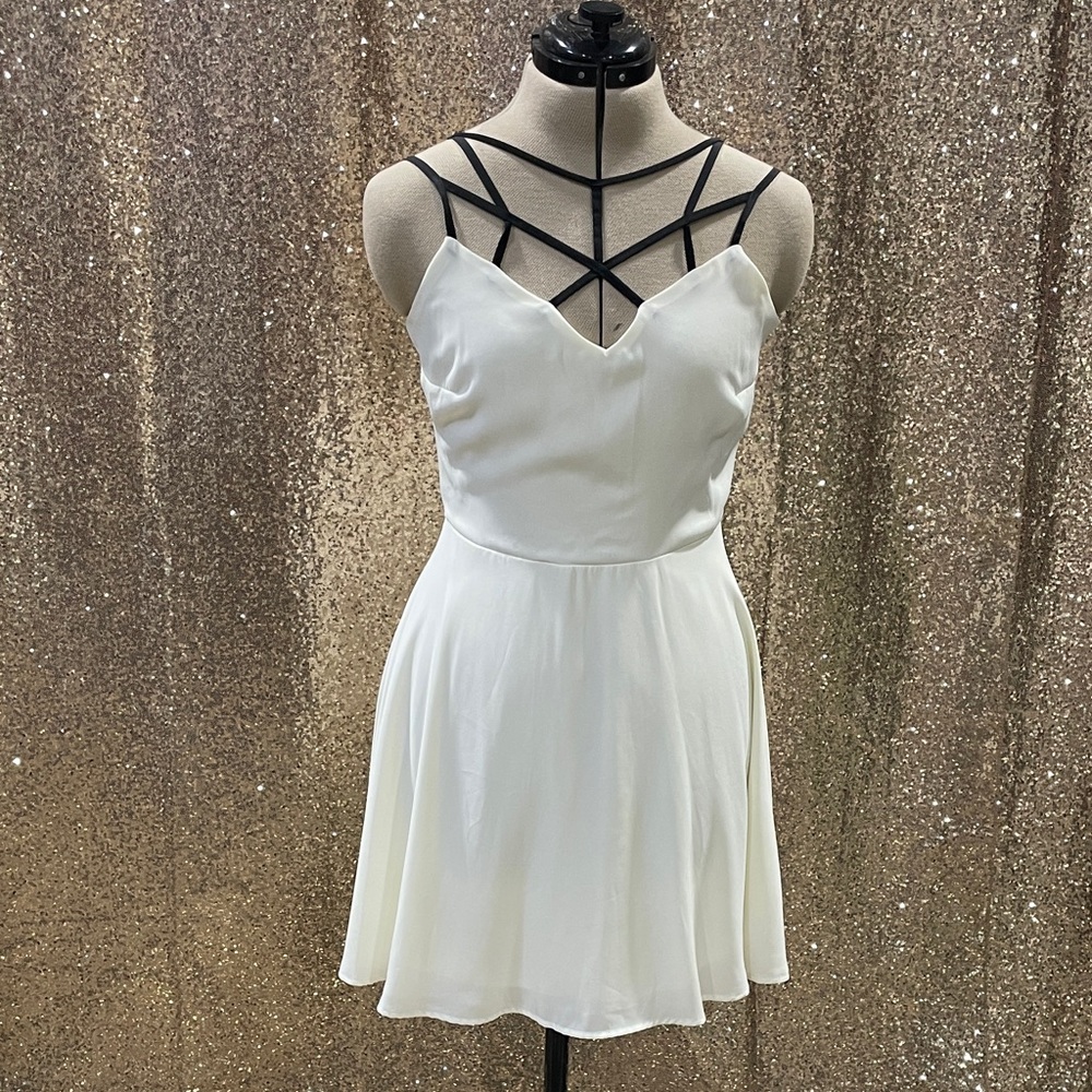 Source Unknown White Strappy Mini Dress